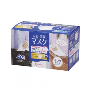 [JHPIA 認證 7月26日現貨發售!!] 日本 IRIS HealthCare 安心・清潔マスク H-PK-AS40L 白色三層外科口罩 (40片獨立包裝)